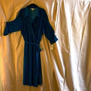 Blue and green dress